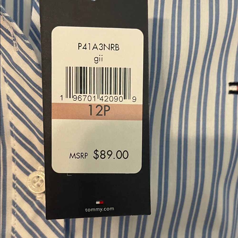 NWT Tommy Hilfiger Blue & White Striped Shirt Dress - Picture 13 of 15